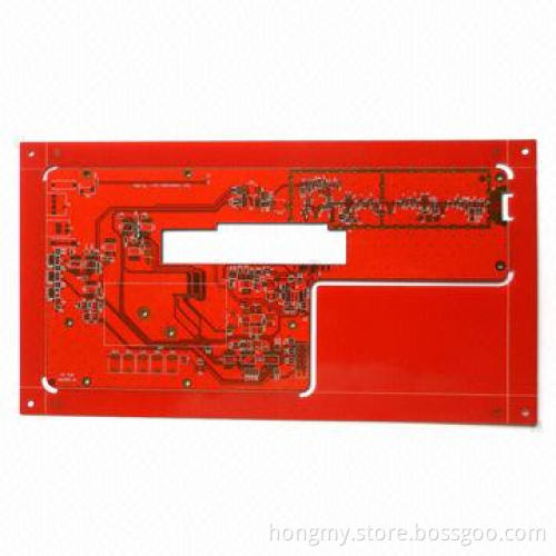Double-sided PCB with FR-4 Material, 35um Copper Thickness and Red Solder Mask